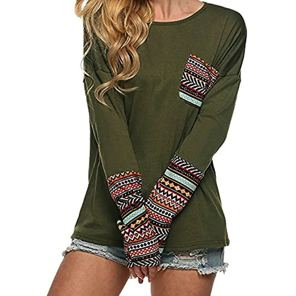 Patchwork Long Sleeve Women's Fashion