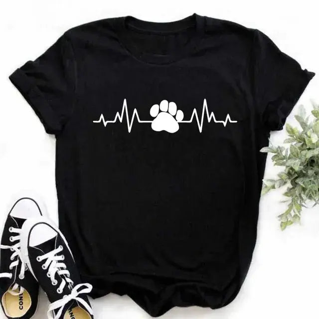 Cute Women's Dog Mom Graphic T-Shirt