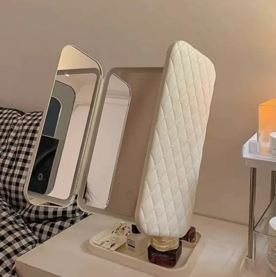 LED Makeup Mirror with Tri-Fold Desk Lamp