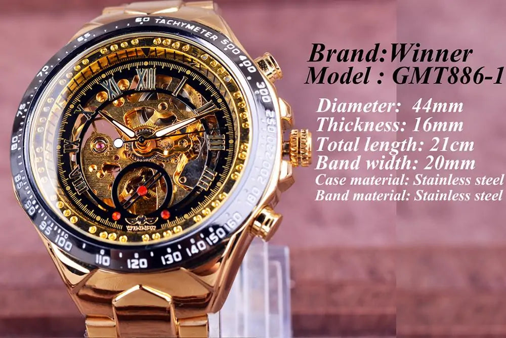 Men's Mechanical Golden Watch