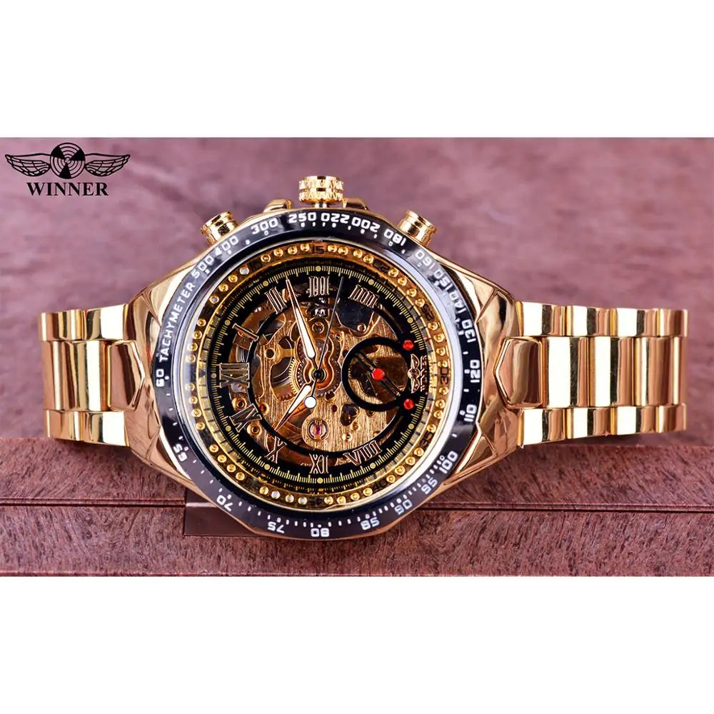 Men's Mechanical Golden Watch