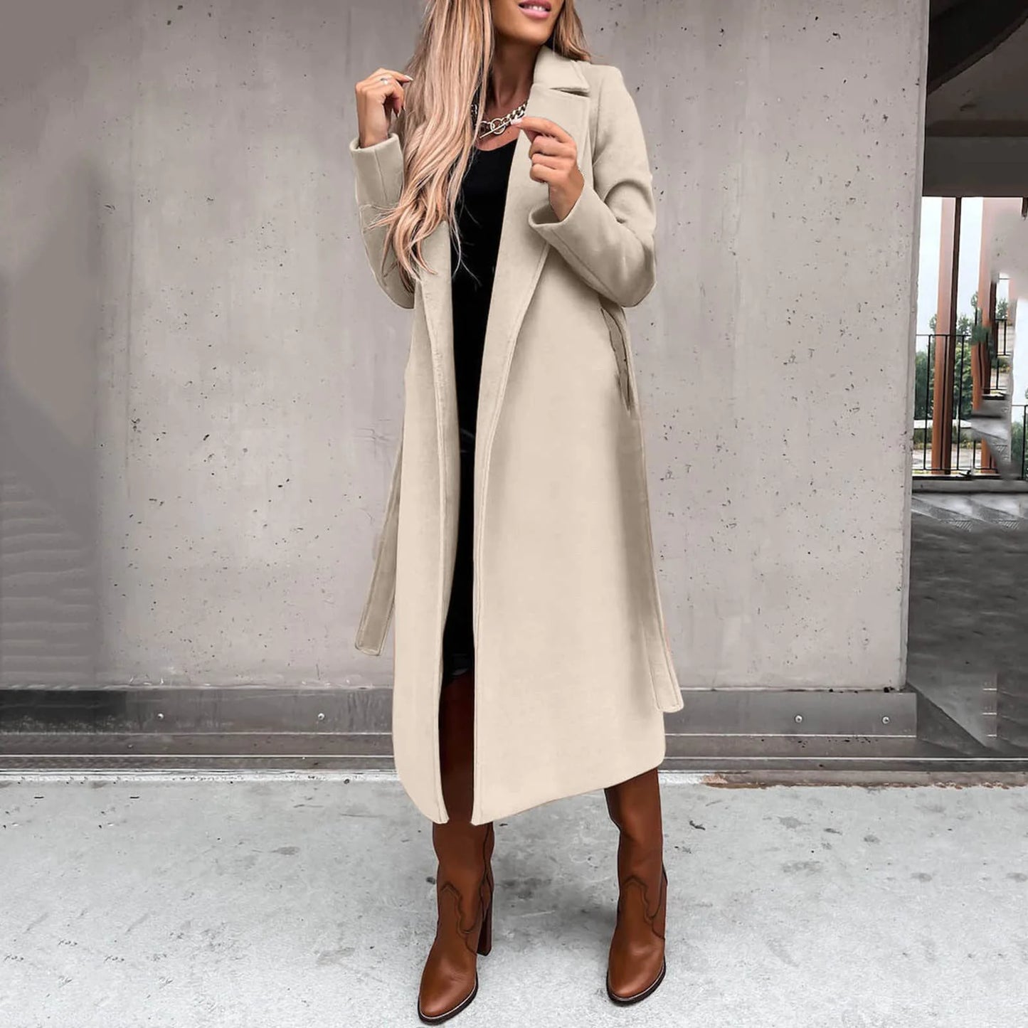 Women's Elegant Woolen Long Coat