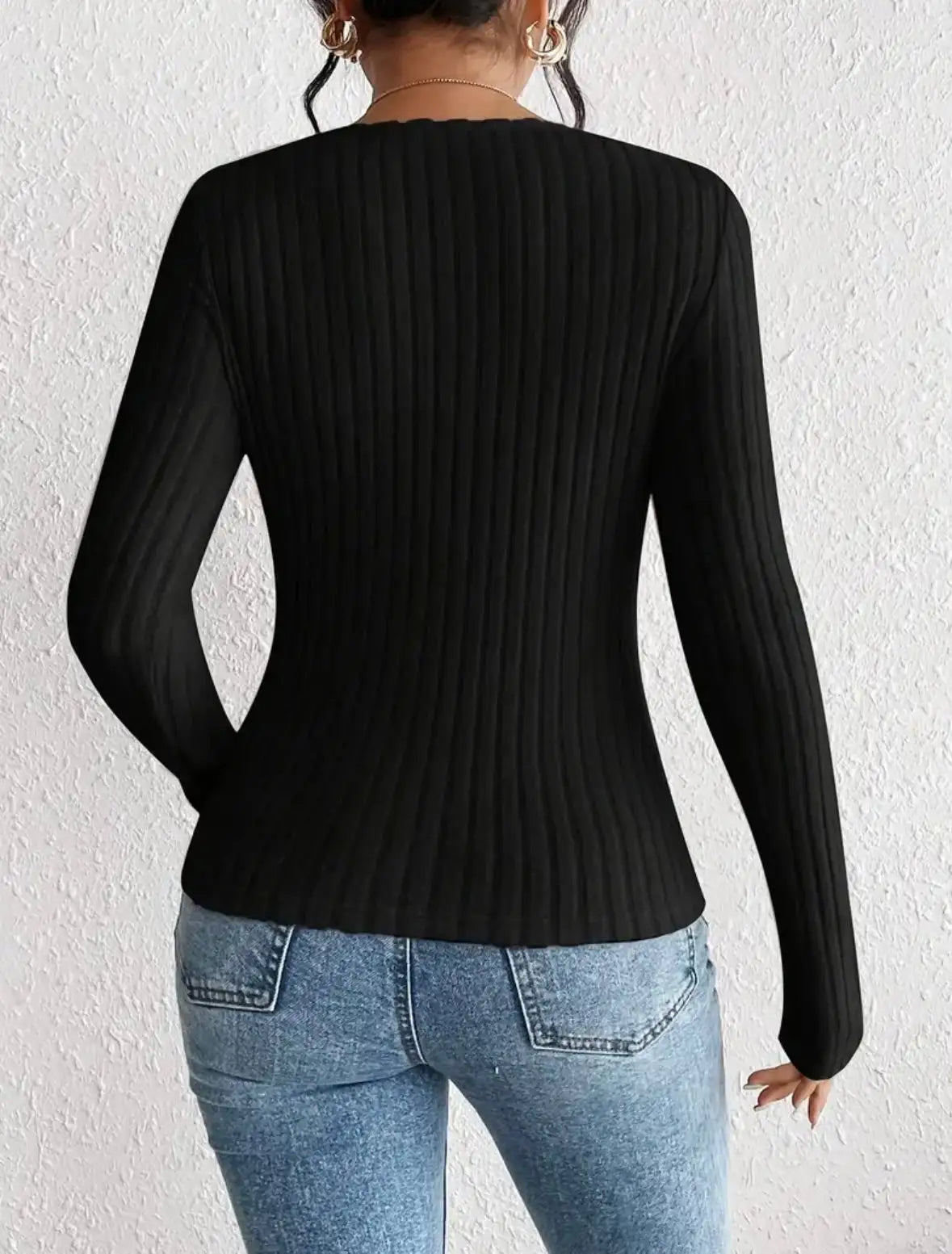 Solid Square Neck Ruched Black Top