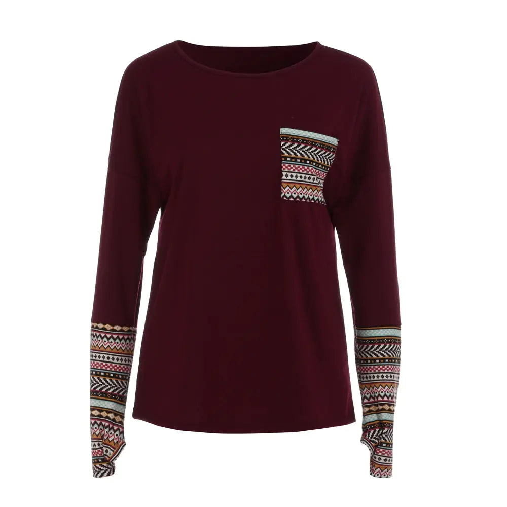 Patchwork Long Sleeve Women's Fashion