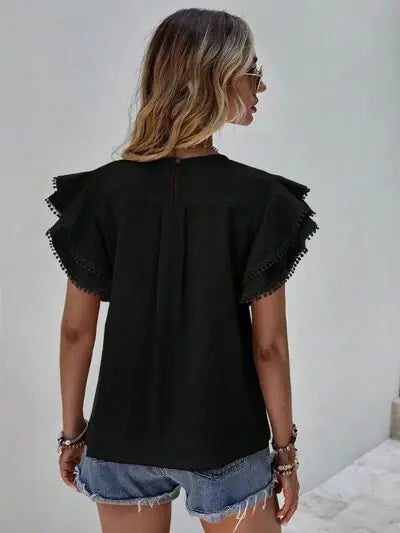 Denise Ruffle Cap Sleeve Top