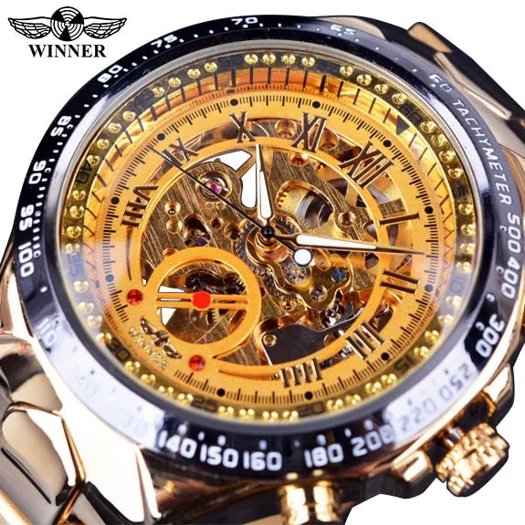 Men's Mechanical Golden Watch