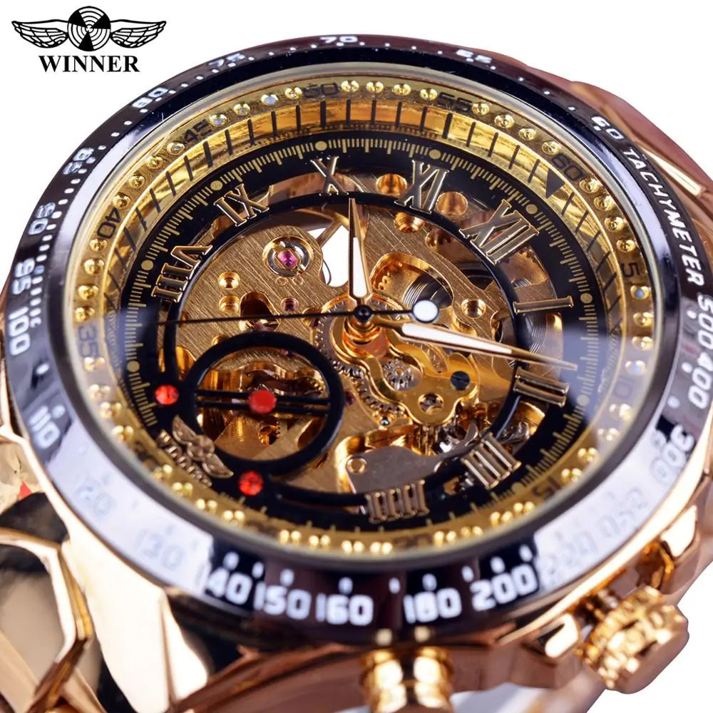 Men's Mechanical Golden Watch