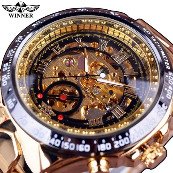 Men's Mechanical Golden Watch